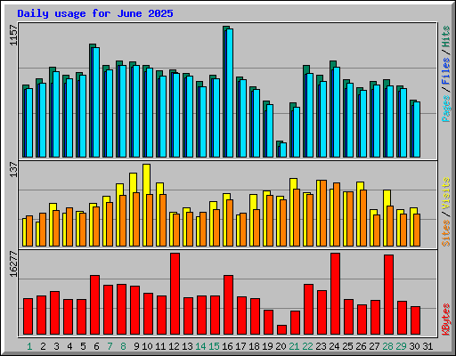 Daily usage for June 2025