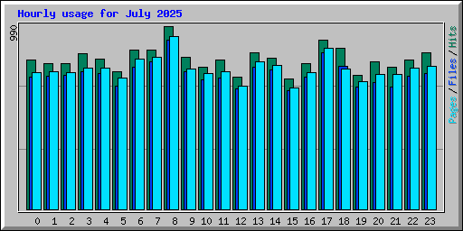 Hourly usage for July 2025