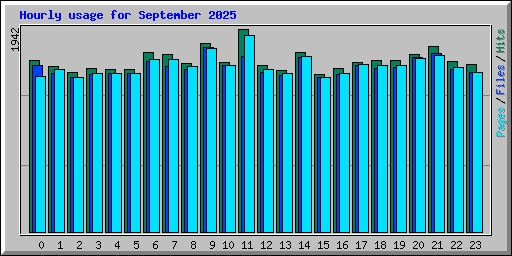 Hourly usage for September 2025