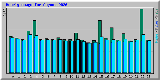 Hourly usage for August 2026